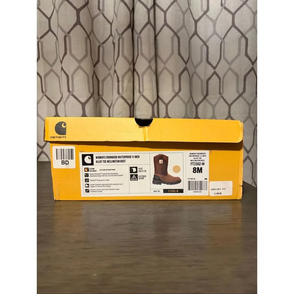 Carhartt Women's Ironwood Waterproof 11 Inch Alloy Toe Wellington Boot Size 8M